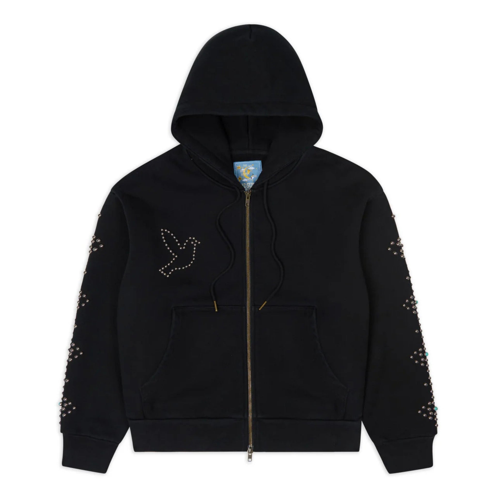 KIDSUPER Dove & Eye Studded Hoodie - Black-1