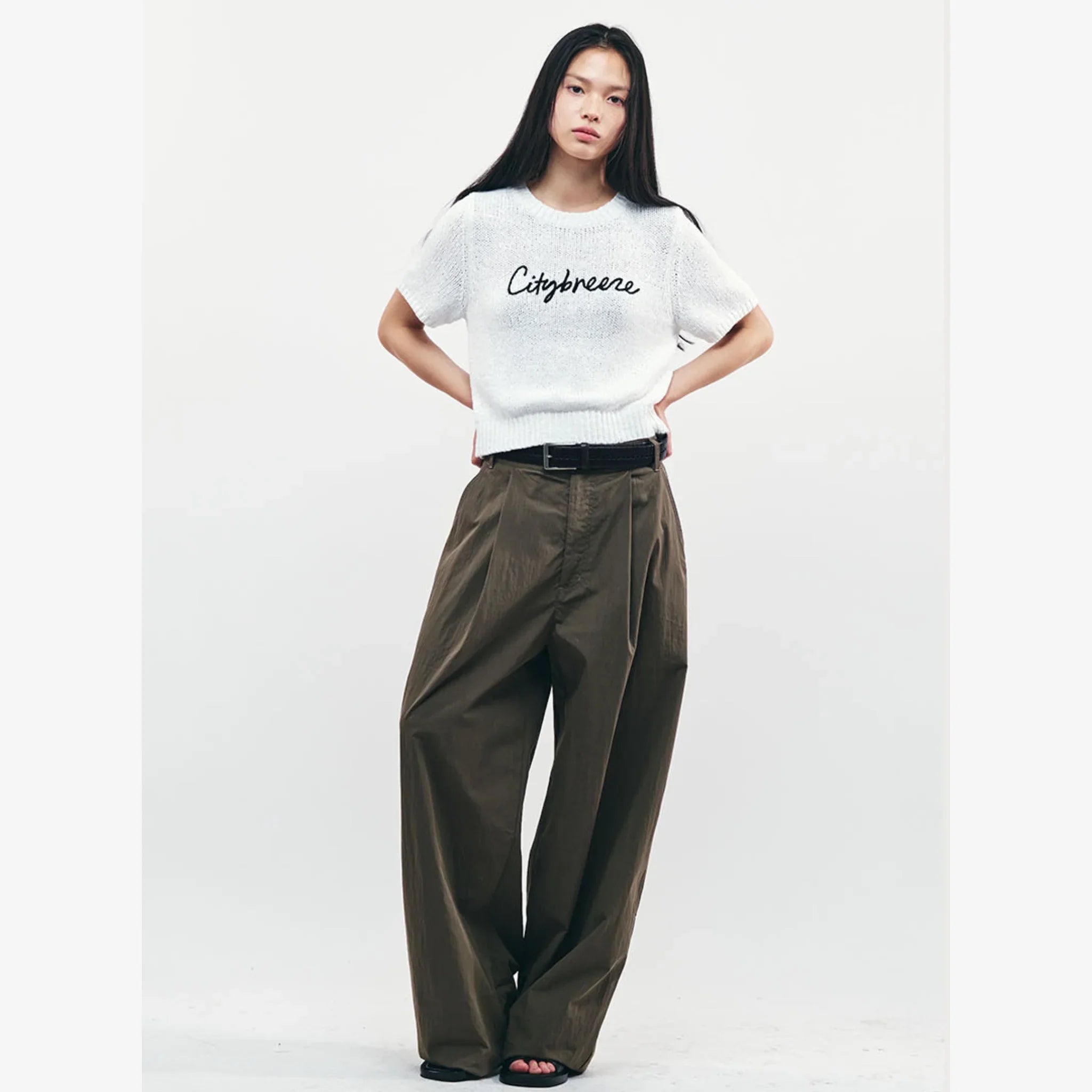 CITYBREEZE CURSIVE LOGO HALF-SLEEVE KNIT-10