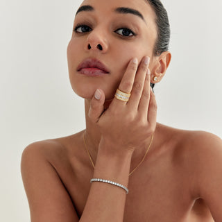 MSGRN Asscher Tennis Bracelet Rhodium plated 925 Silver