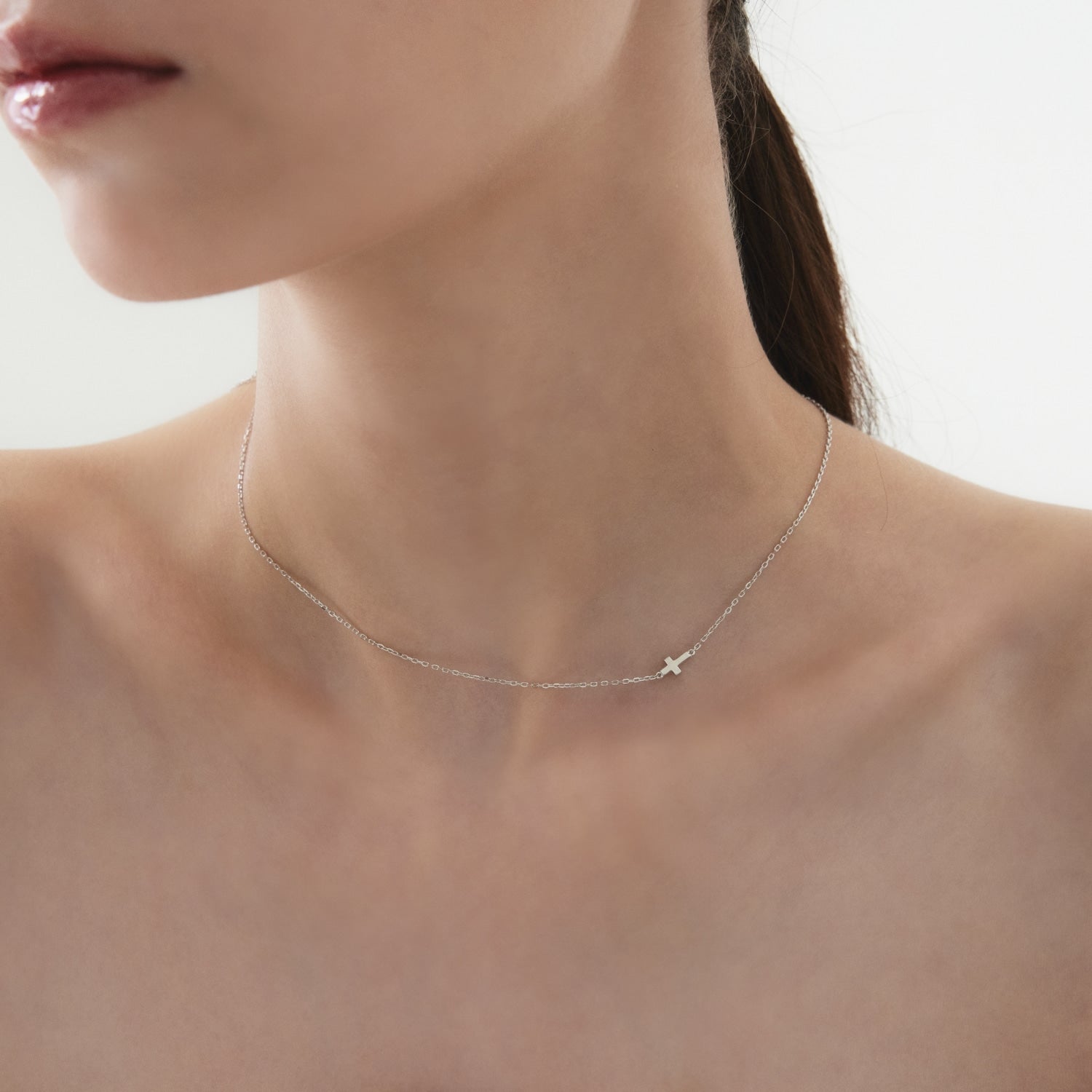 MSGRN Cross Necklace Rhodium plated 925 Silver-2