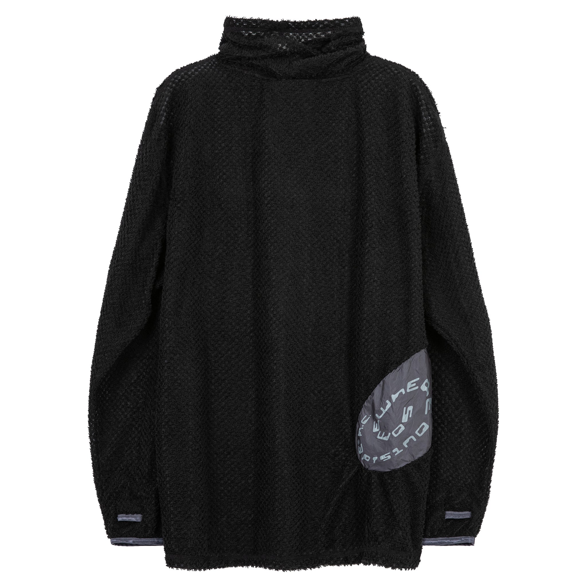 SOHC Cut Out Pocket Balding Fleece Turtleneck-2