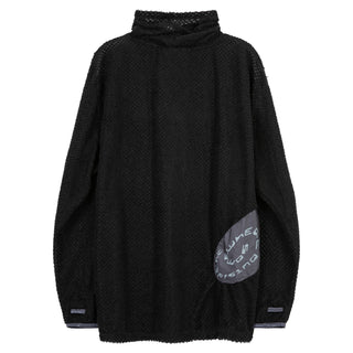 SOHC Cut Out Pocket Balding Fleece Turtleneck