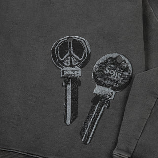 SOHC Garment Dyed Reflective Print Zip-Up Hoodie