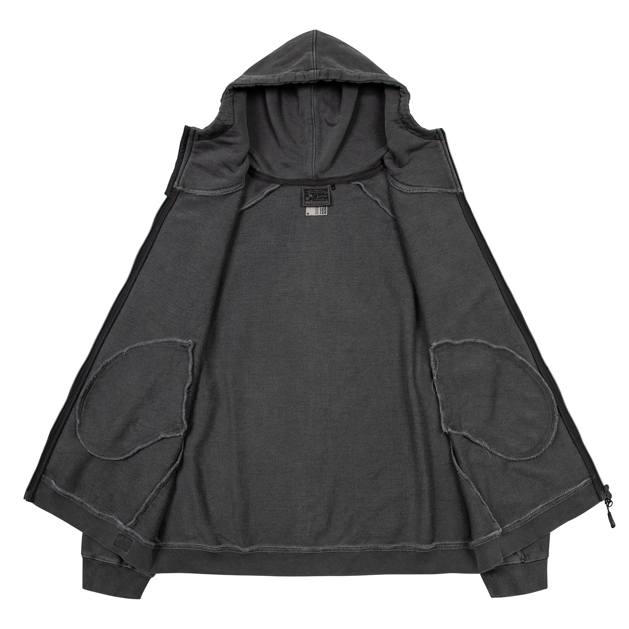 SOHC Garment Dyed Reflective Print Zip-Up Hoodie-4