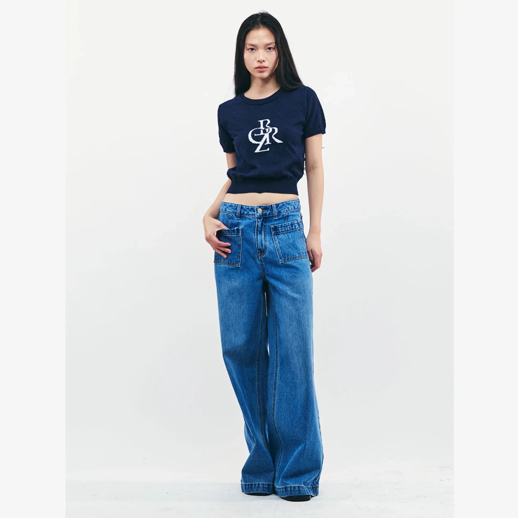 CITYBREEZE BOUCLE SYMBOL LOGO HALF-SLEEVE KNIT-12