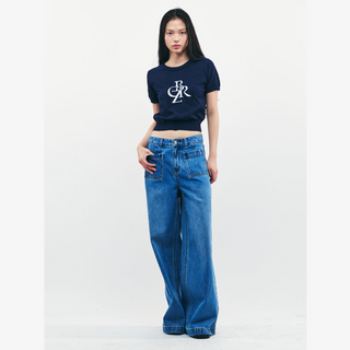 BOUCLE SYMBOL LOGO HALF-SLEEVE KNIT