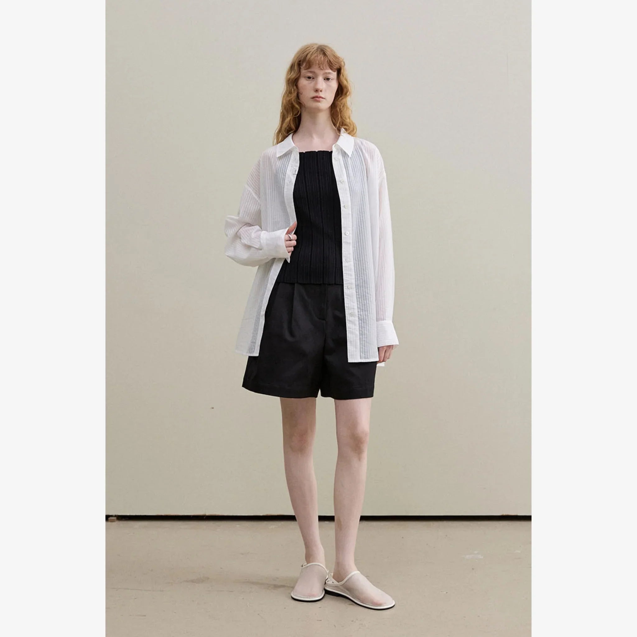 ARTID SEE THROUGH STRIPED OVERSIZED SHIRT-12