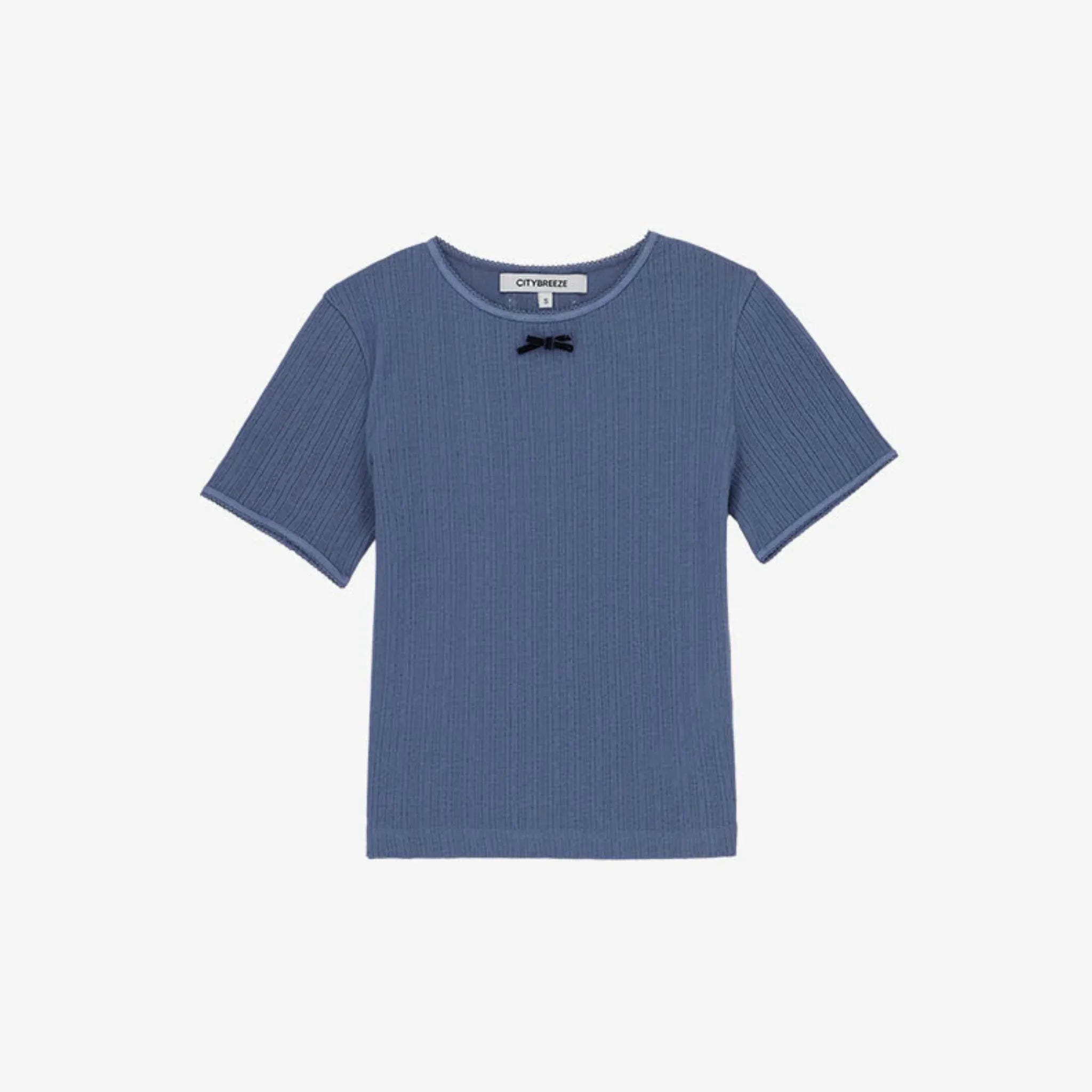 CITYBREEZE RIBBON TIED SLIM SHORT SLEEVE T SHIRT