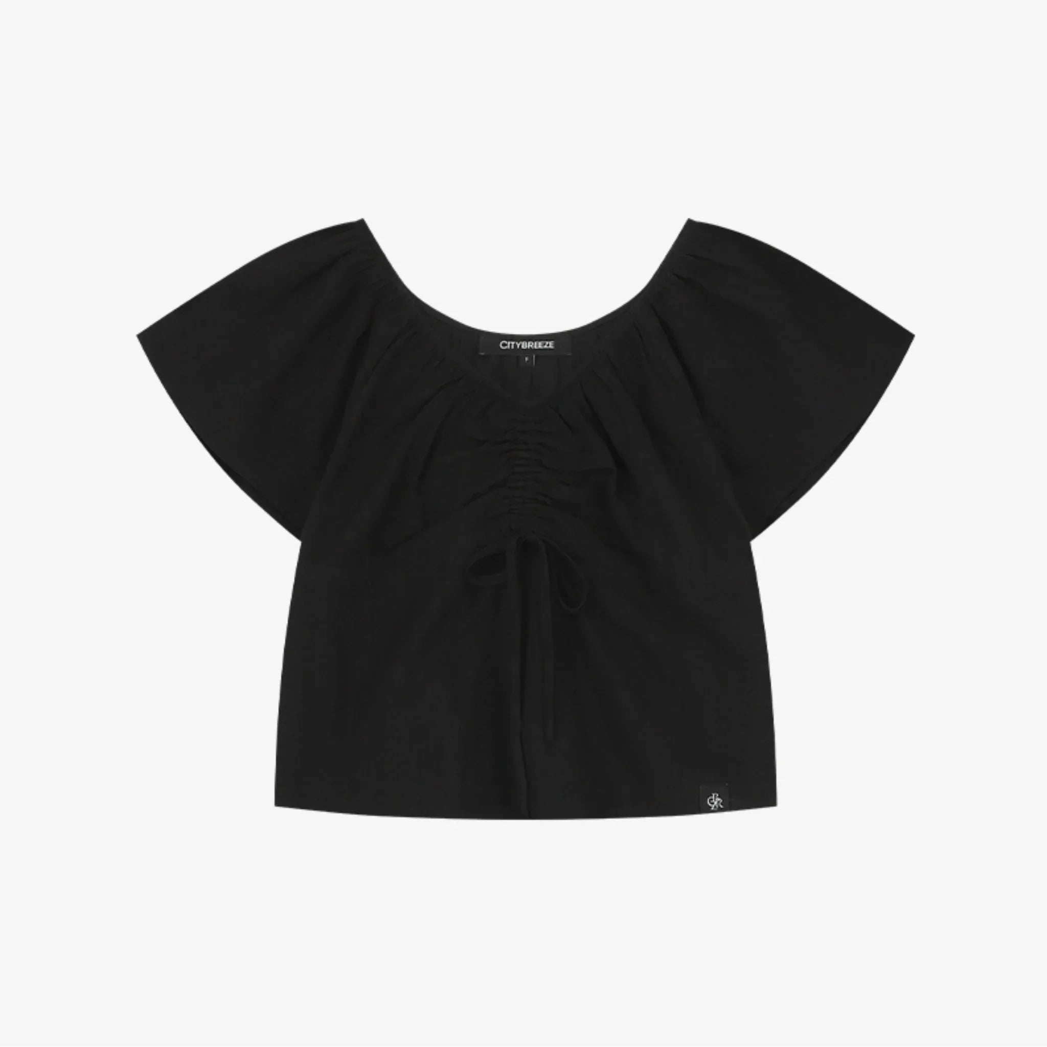 CITYBREEZE V-NECK SHIRRING BLOUSE TOP