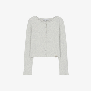 COTTON ROUND NECK CARDIGAN SLEEVELESS SET