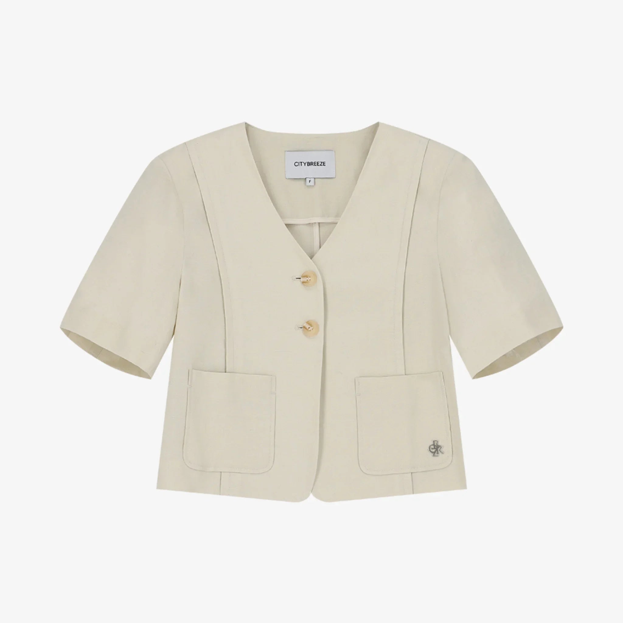 CITYBREEZE LINEN COLLARLESS HALF SLEEVE JACKET