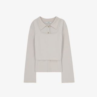 OPEN COLLAR CARDIGAN SET-UP