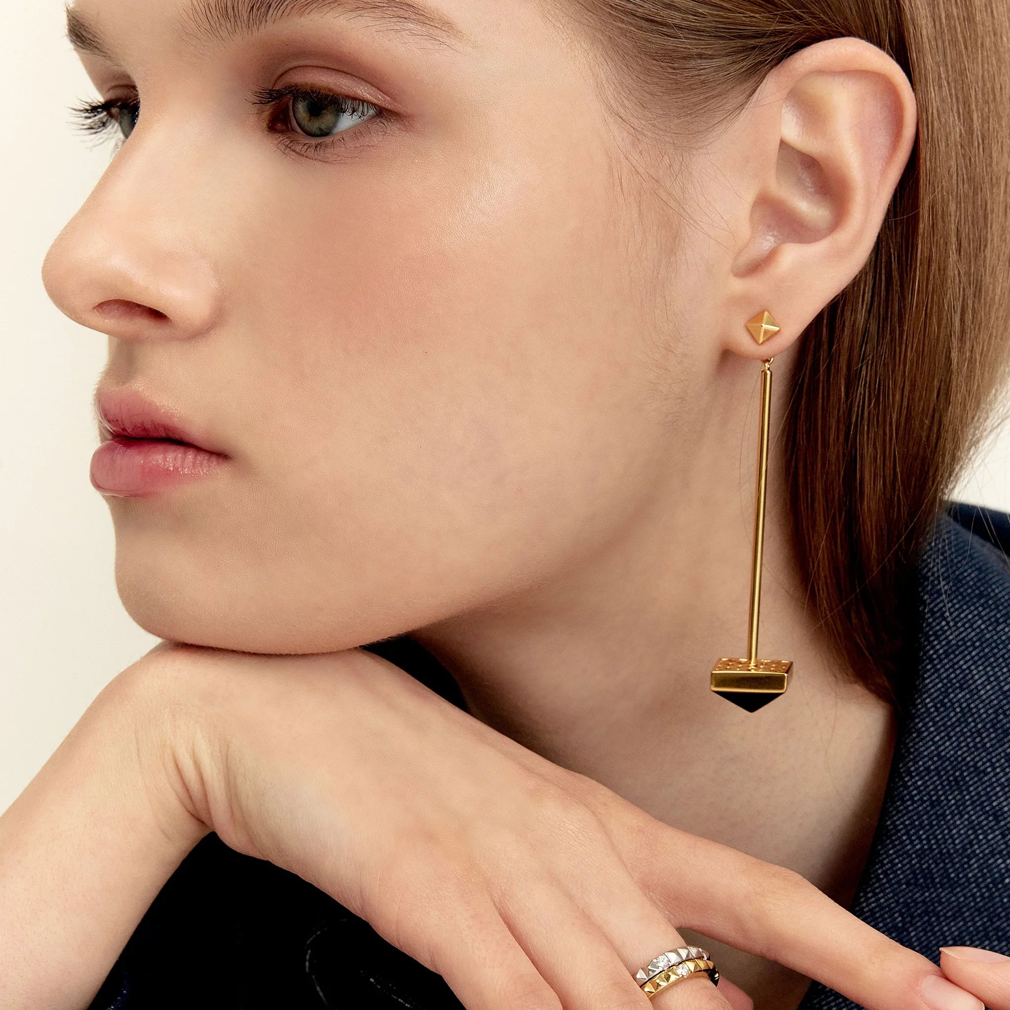 MSGRN Lie Mega Bolt Stud Earrings 18k Gold plated Sterling Silver-5