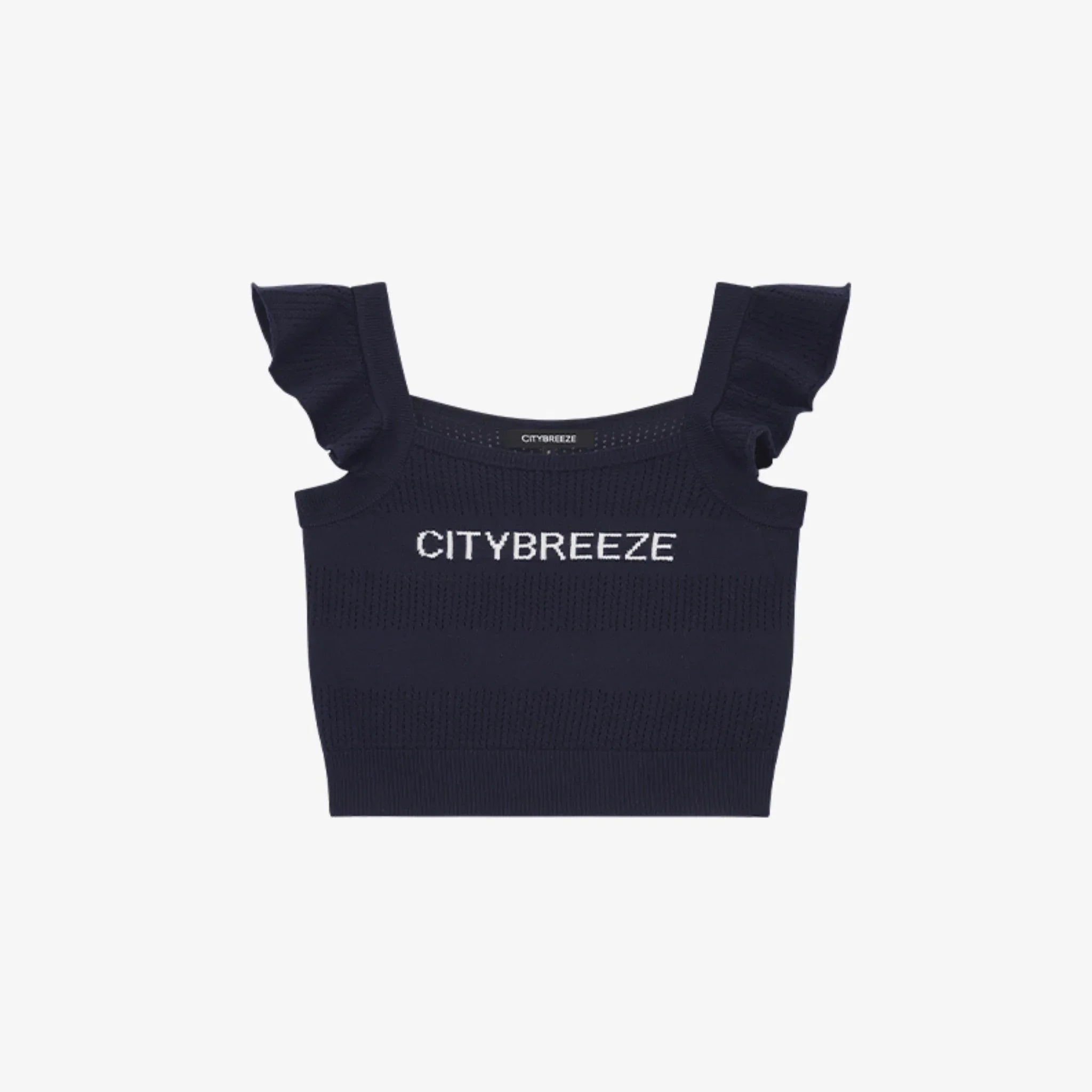 CITYBREEZE STRIPED CROCHET SLEEVELESS KNIT