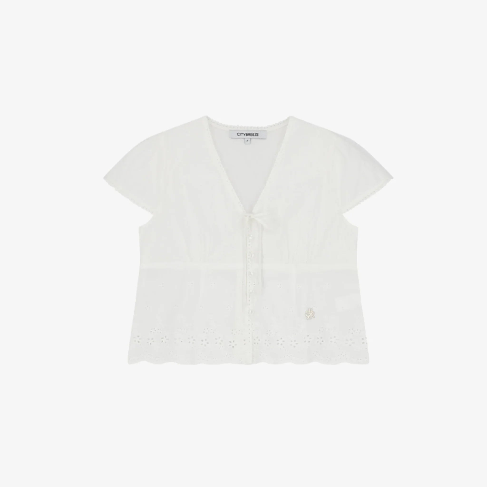 CITYBREEZE LACE SCALLOPED BLOUSE TOP