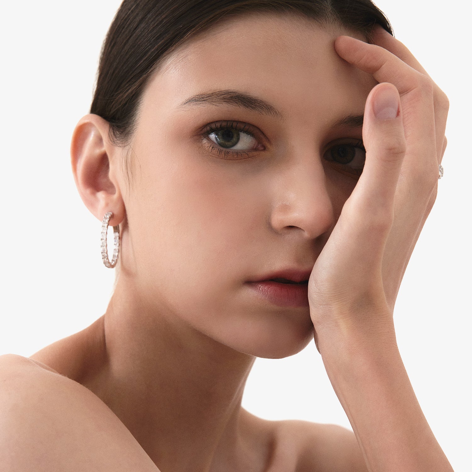 MSGRN Asscher Signature Hoop Earrings Rhodium plated 925 Silver-2