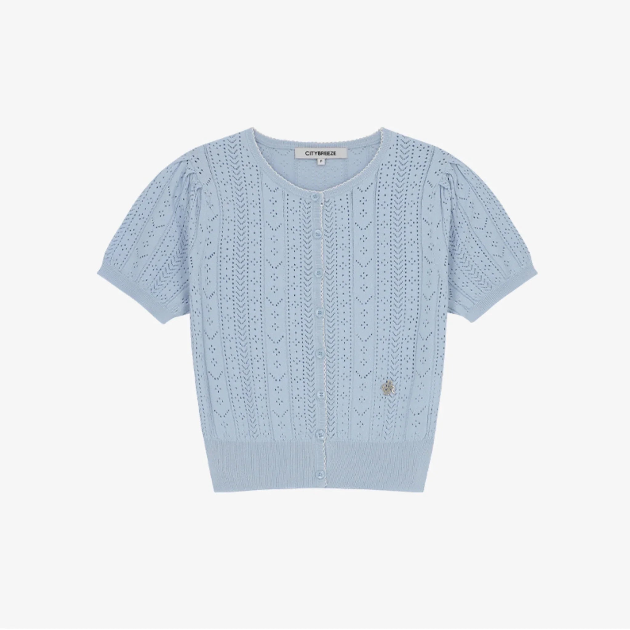 CITYBREEZE LACY PUFF SHORT SLEEVE CARDIGAN-5