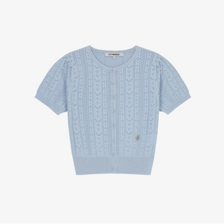 LACY PUFF SHORT SLEEVE CARDIGAN