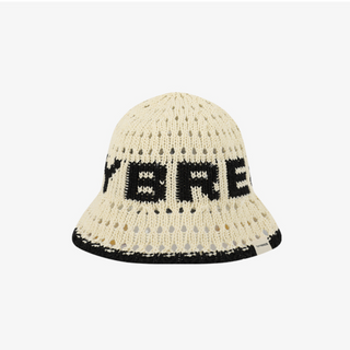 LOGO POINT CROCHET BUCKET HAT