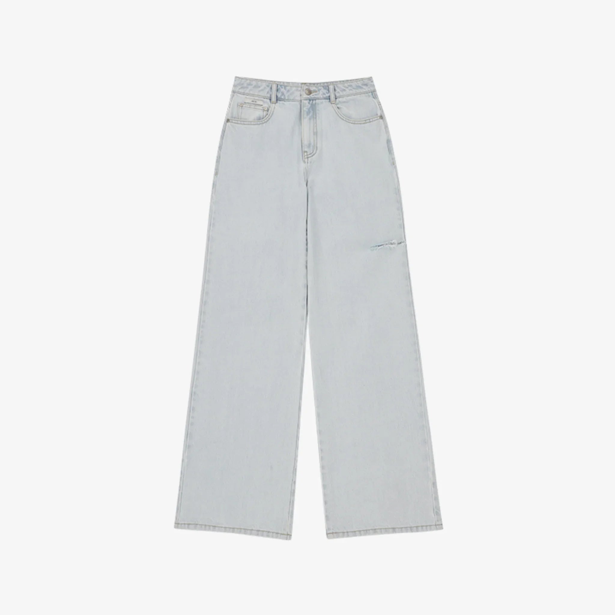 ARTID LEG SLIT WIDE DENIM PANTS