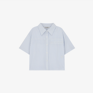 WRINKLE FREE STITCH DETAIL HALF SLEEVE SHIRT