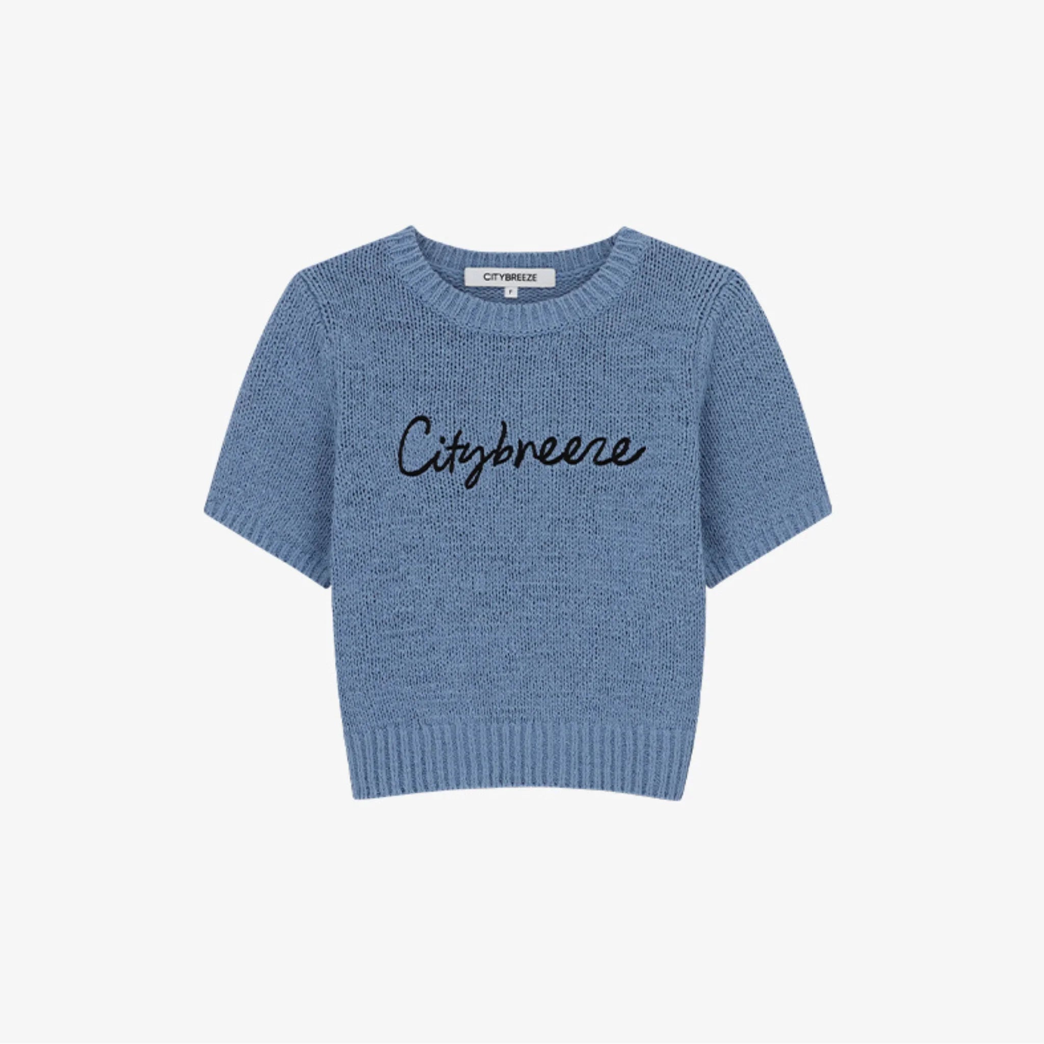 CITYBREEZE CURSIVE LOGO HALF-SLEEVE KNIT