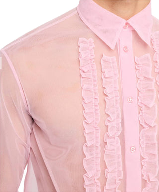 SHEER RUFFLE BIB PROM SHIRT