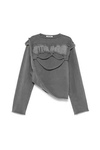 Distressed Drape Crewneck