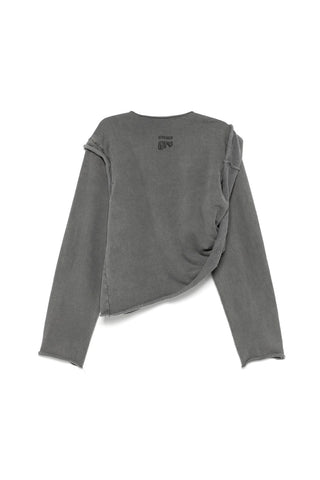 Distressed Drape Crewneck