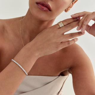 MSGRN Asscher Tennis Bracelet Rhodium plated 925 Silver