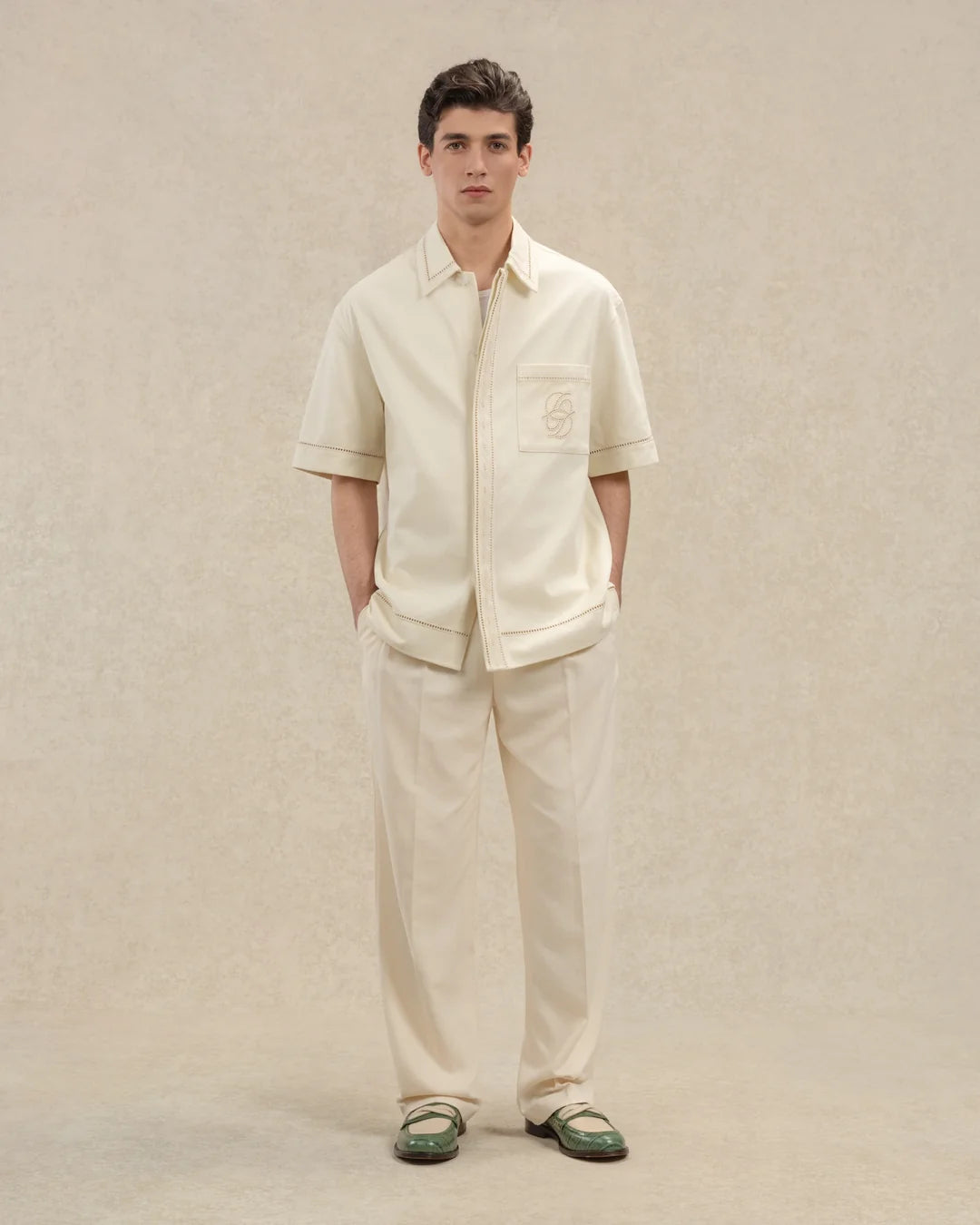 DRÔLE DE MONSIEUR Chemise Broderie D Miroir Coton