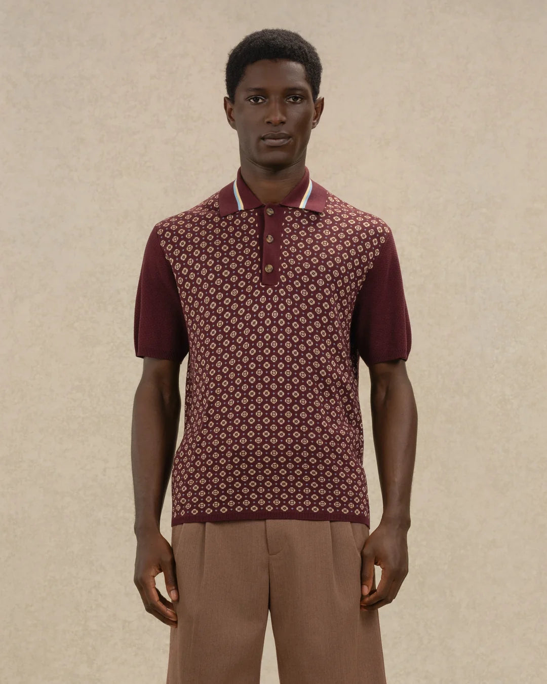 DRÔLE DE MONSIEUR Polo Maille Jacquard Cravate