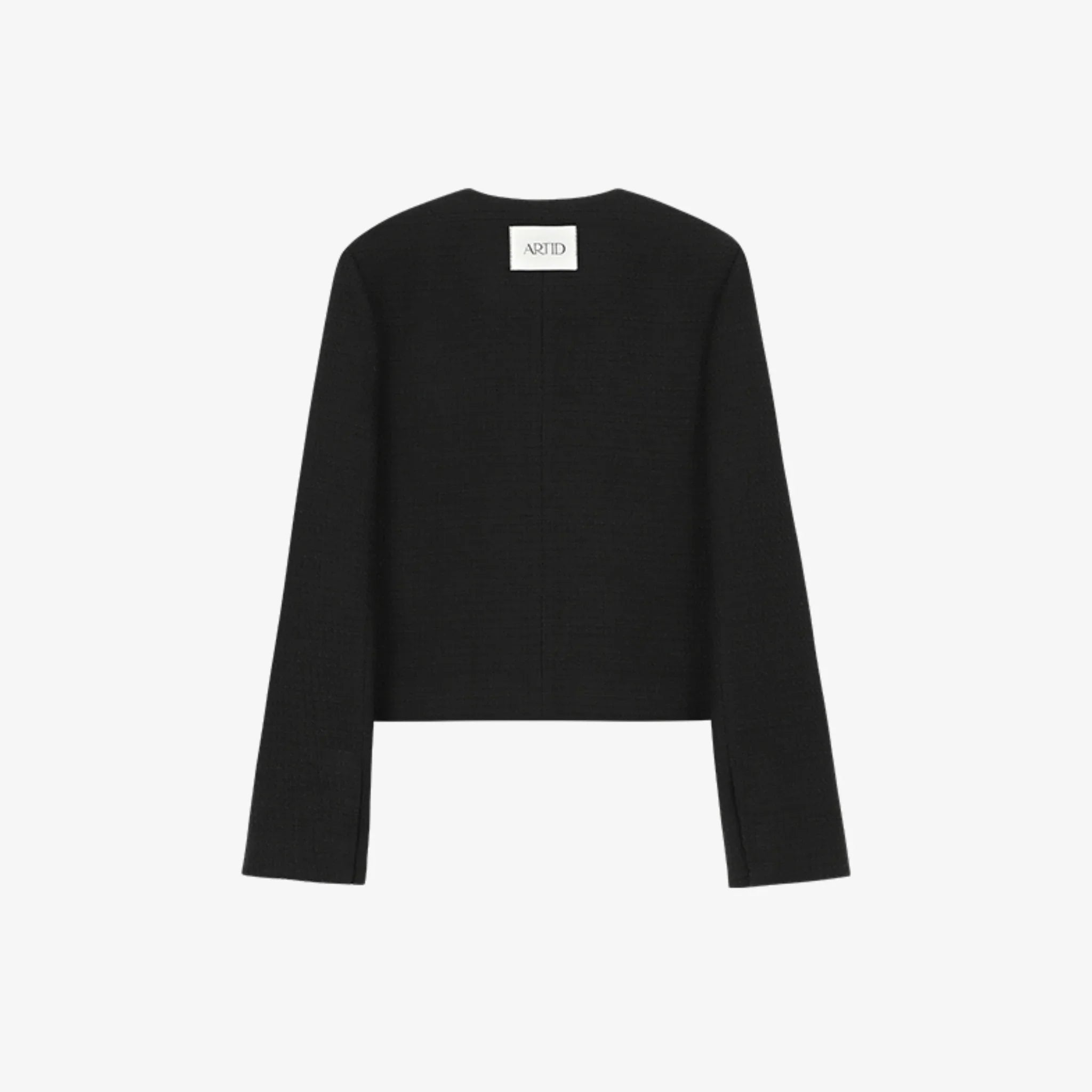 ARTID BUCKLE DETAIL TWEED JACKET | BLACK-2