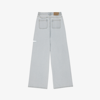 LEG SLIT WIDE DENIM PANTS