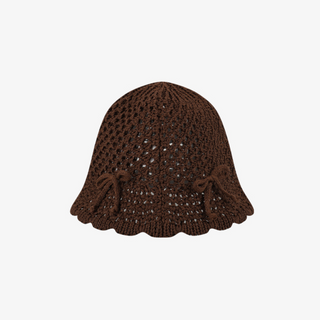 RIBBON POINT CROCHET BUCKET HAT
