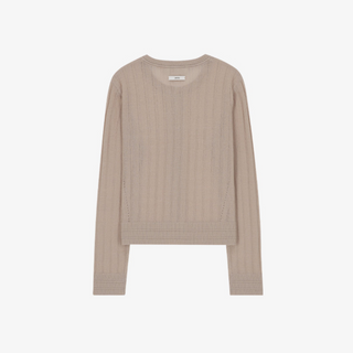 LINEN SEE THROUGH TEXTURED CARDIGAN