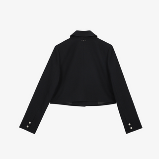 BUTTON POINT TWEED COLLAR JACKET