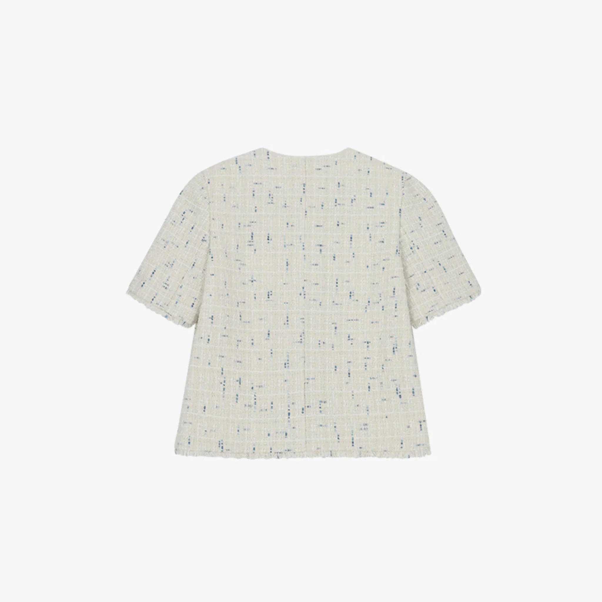 CITYBREEZE TWEED FRINGE HALF SLEEVE JACKET-2