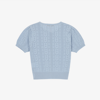 LACY PUFF SHORT SLEEVE CARDIGAN