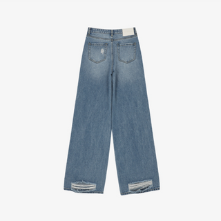CUT-OFF WIDE DENIM PANTS