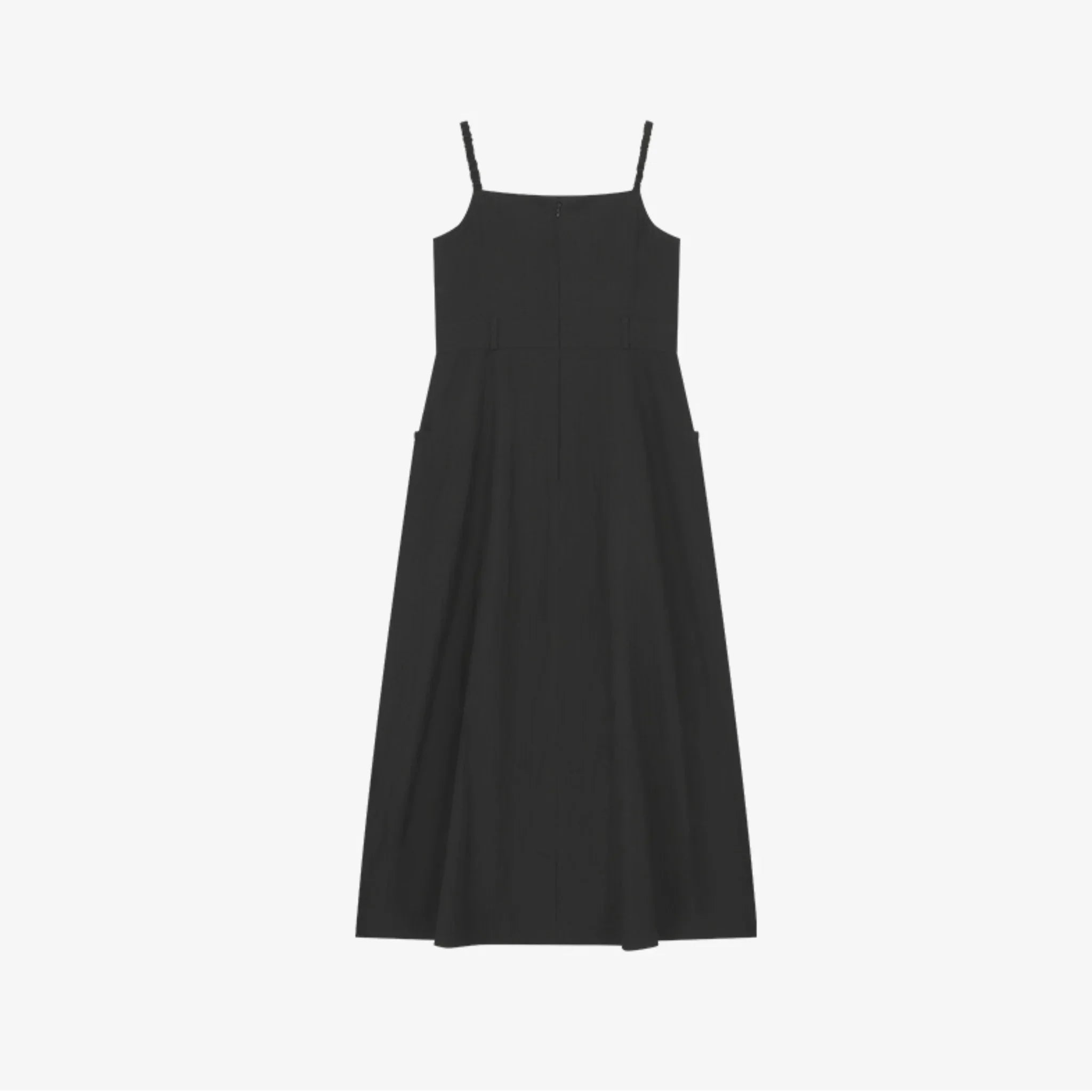CITYBREEZE POCKET SHIRRING SLEEVELESS LONG DRESS-2