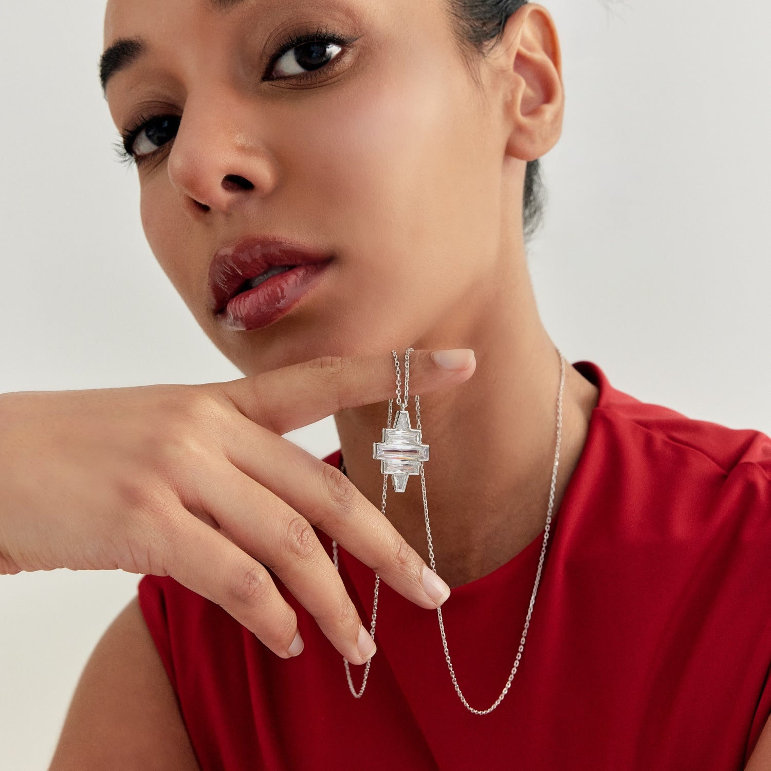MSGRN Deco Necklace Rhodium plated 925 Silver-7