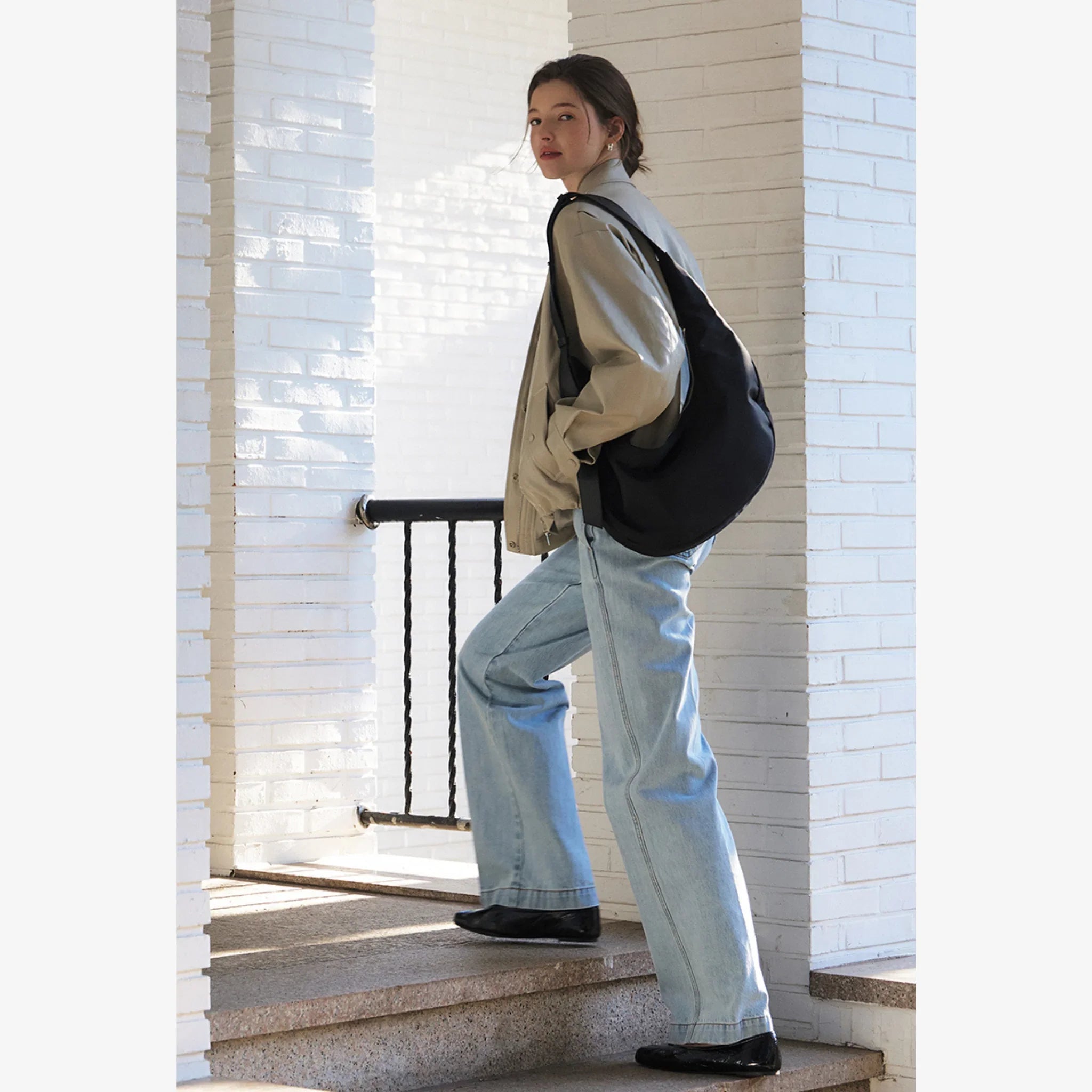 ARTID NYLON SHOULDER HOBO BAG