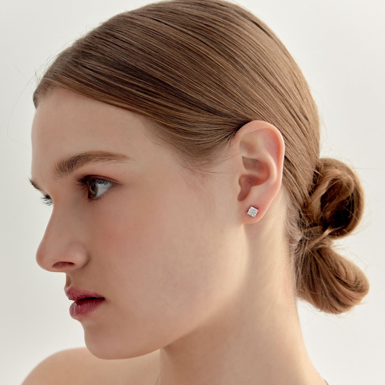 MSGRN Radiant Stud Earrings Rhodium plated 925 Silver-4