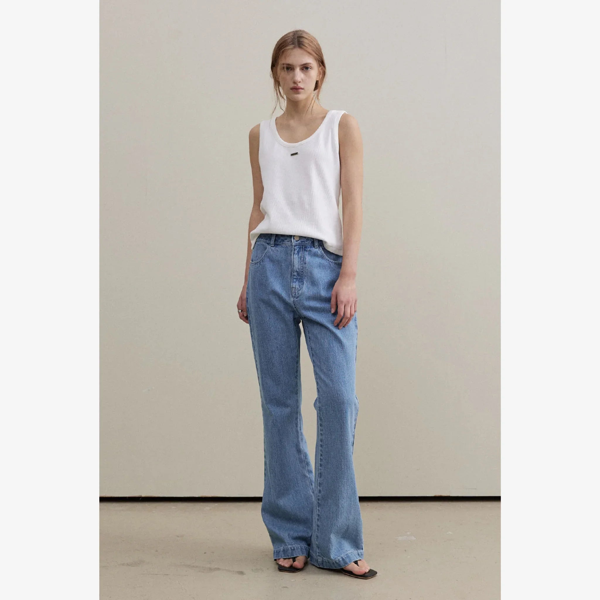 ARTID FLARE DENIM PANTS-3