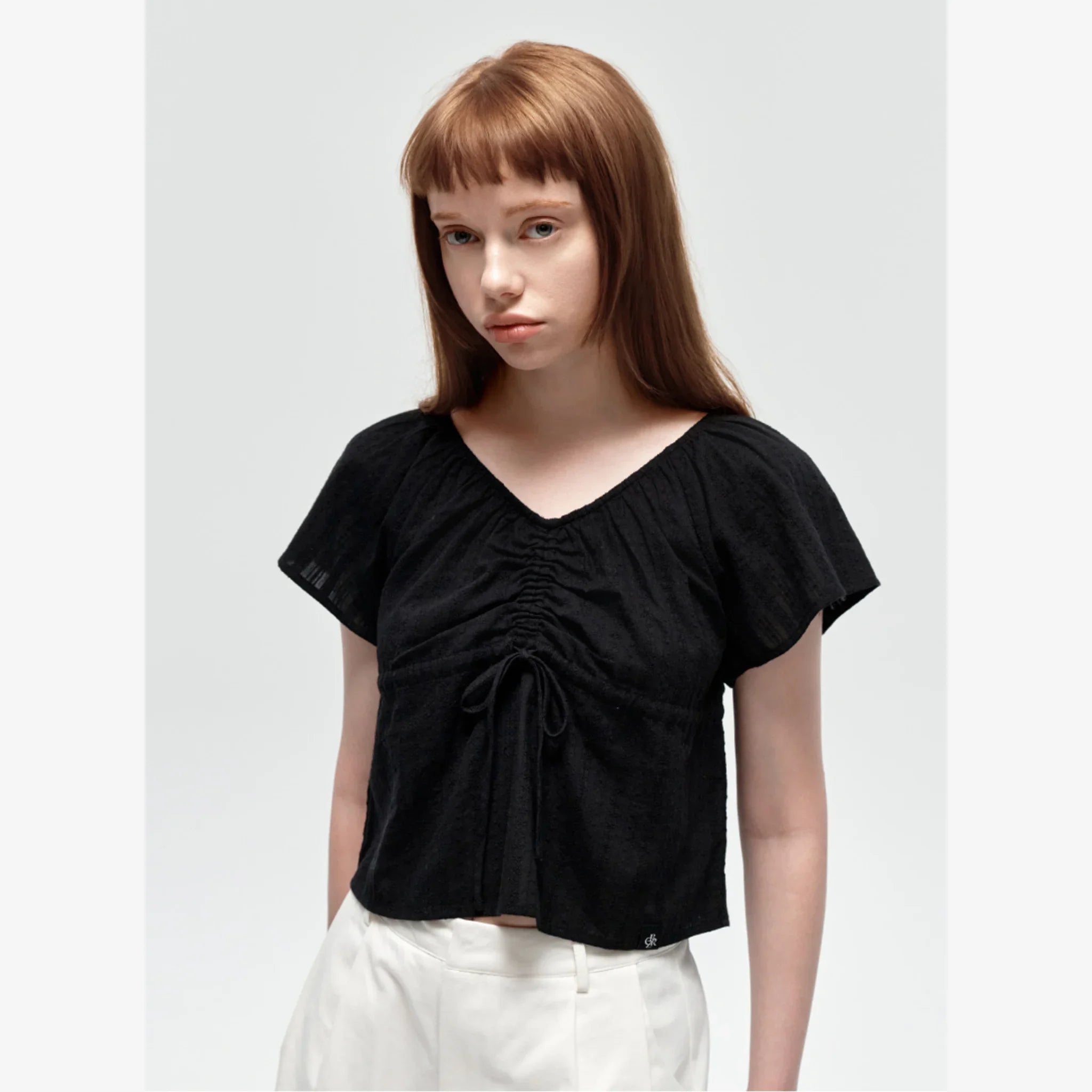 CITYBREEZE V-NECK SHIRRING BLOUSE TOP-3