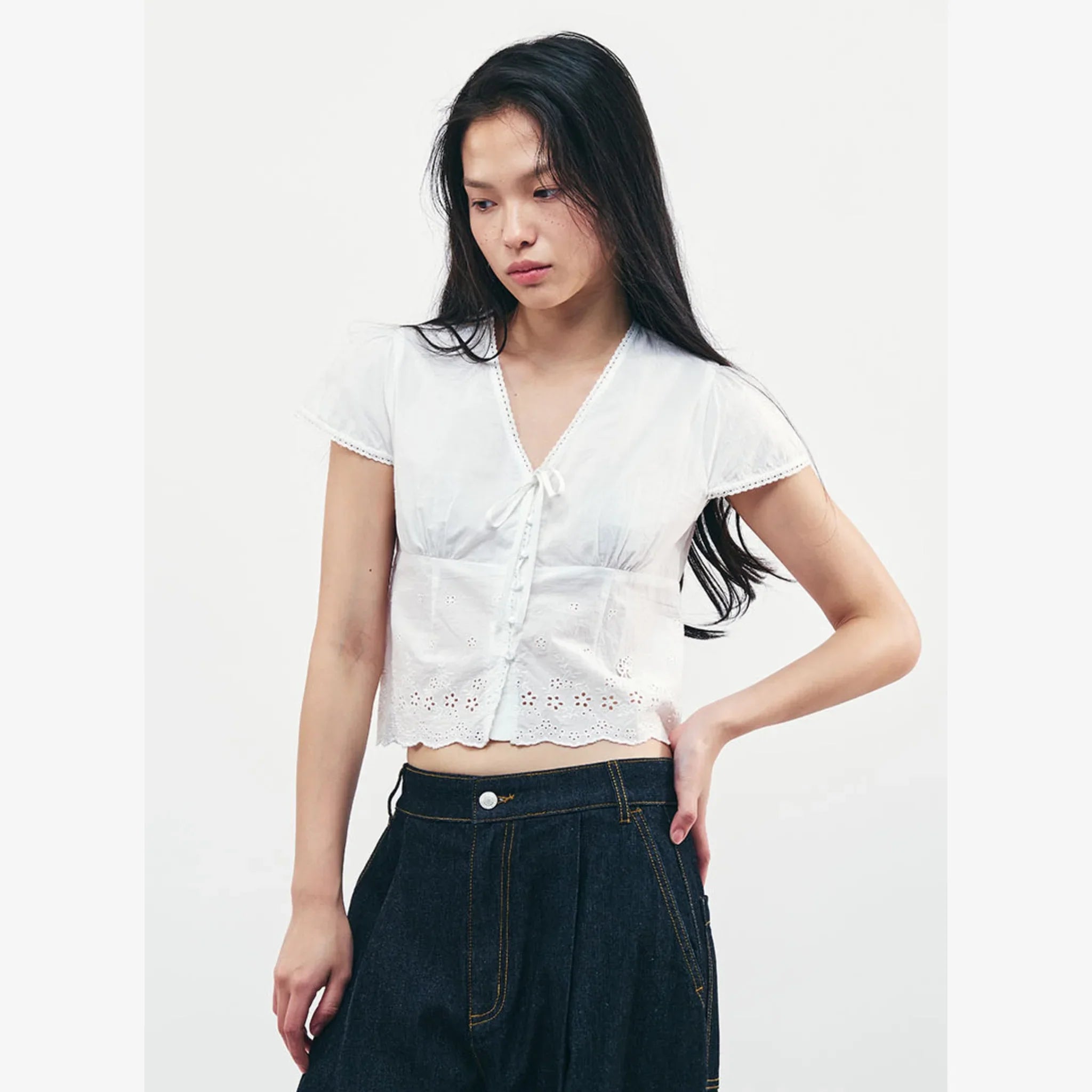 CITYBREEZE LACE SCALLOPED BLOUSE TOP-3