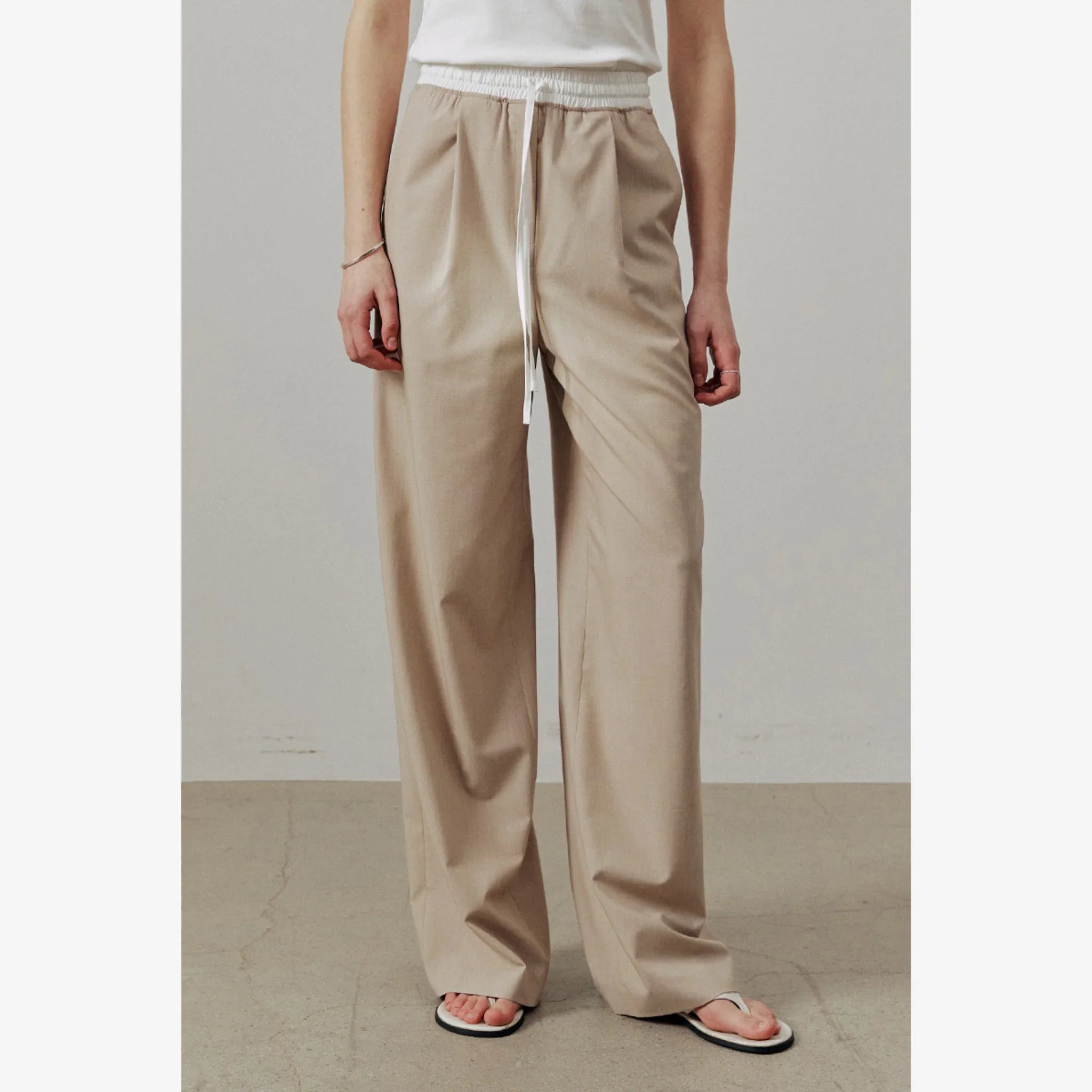 ARTID COLOR BLOCK STRING WIDE PANTS-4