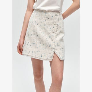TWEED FRINGE MINI SKIRT