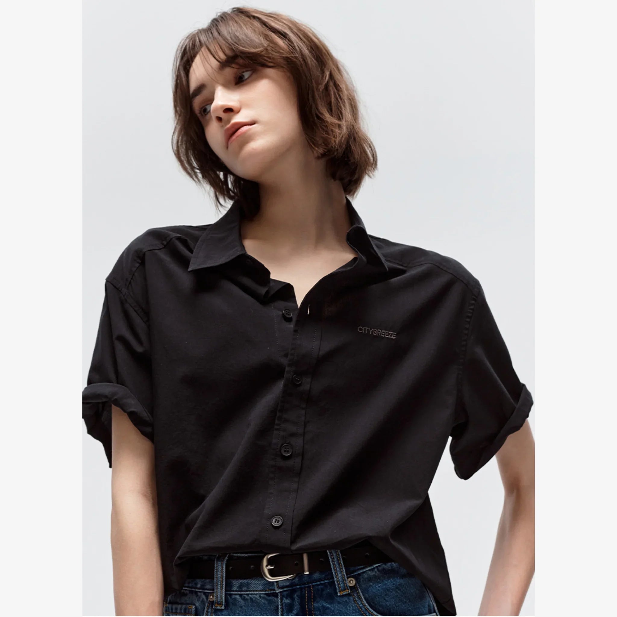 CITYBREEZE COTTON SEAMED HALF SLEEVE SHIRT-3